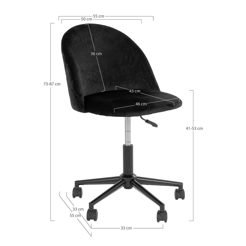 2 x Geneve Grey Velvet Fabric Dining Chair with Black Legs-8