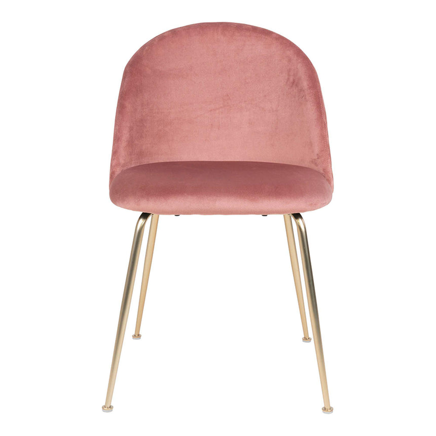 2 x Geneve Rose Velvet Fabric Dining Chair with Gold Legs-2