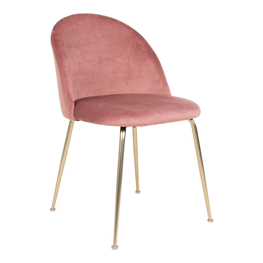 2 x Geneve Rose Velvet Fabric Dining Chair with Gold Legs-3