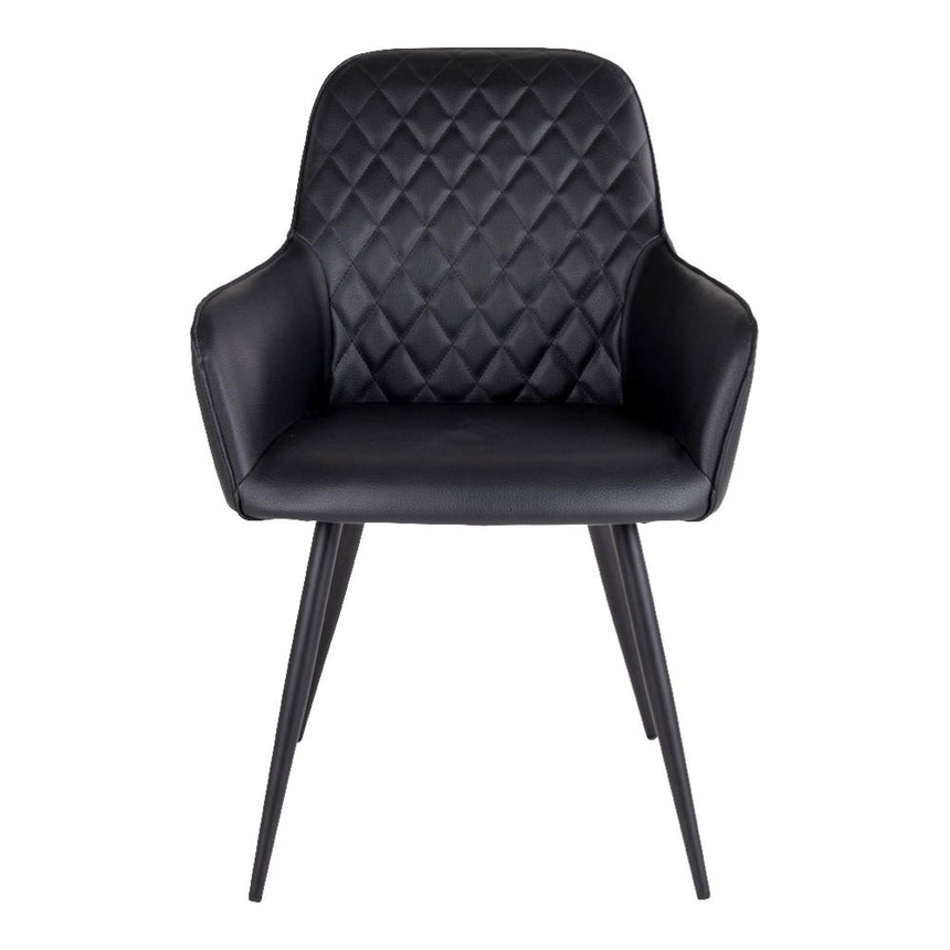 2 x Harbo Black Faux Leather Dining Chair-2