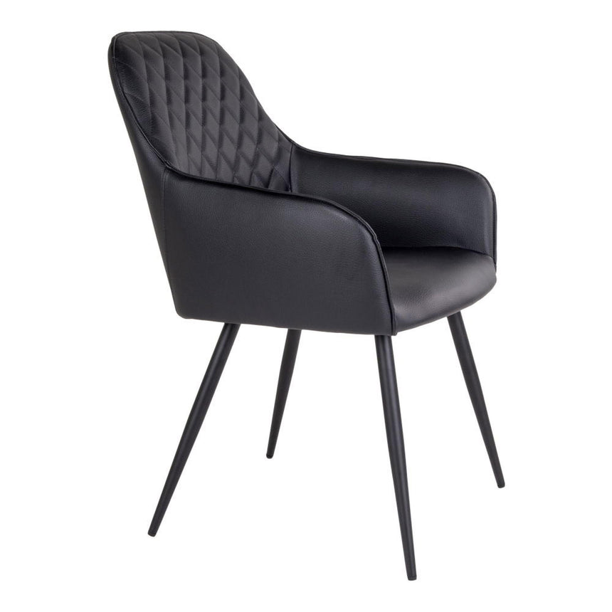 2 x Harbo Black Faux Leather Dining Chair-4