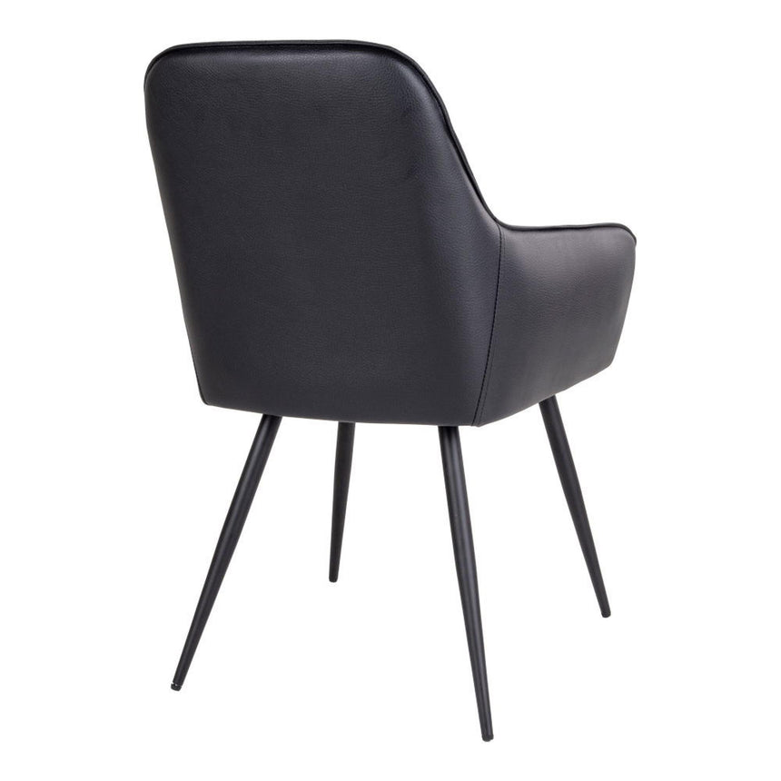 2 x Harbo Black Faux Leather Dining Chair-5