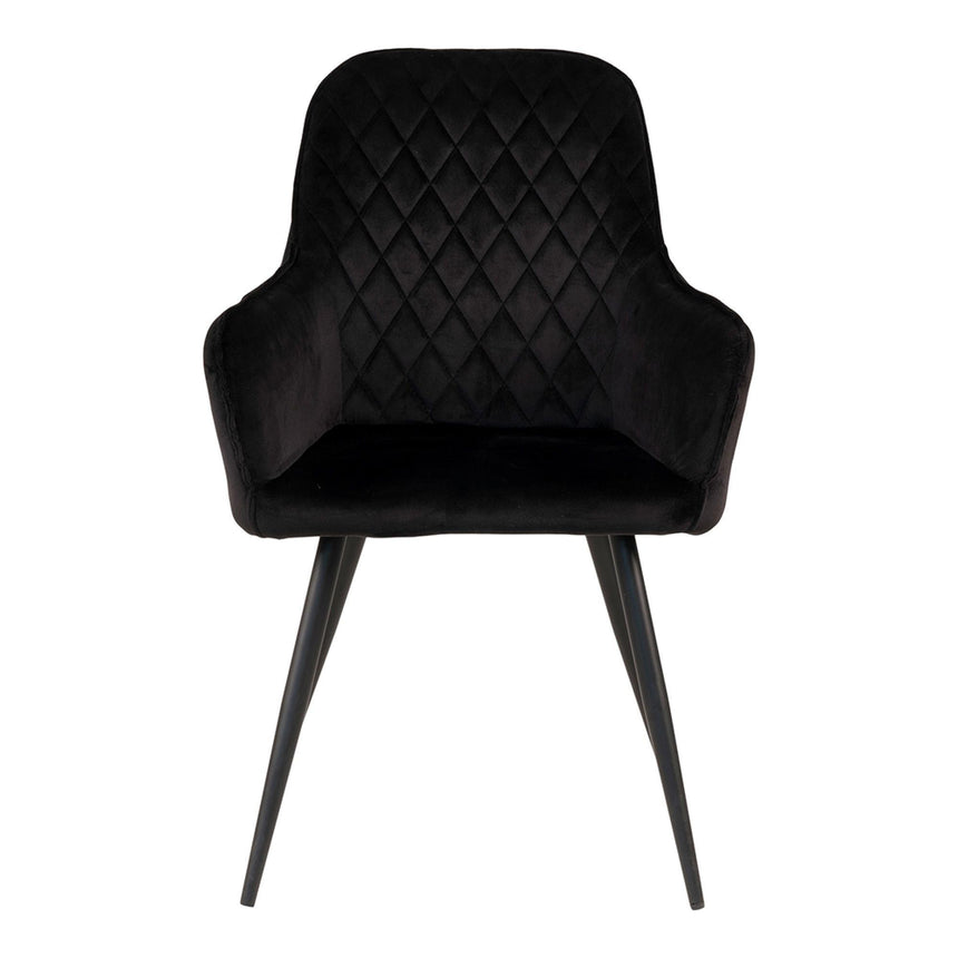 2 x Harbo Black Velvet Fabric Dining Chair-2