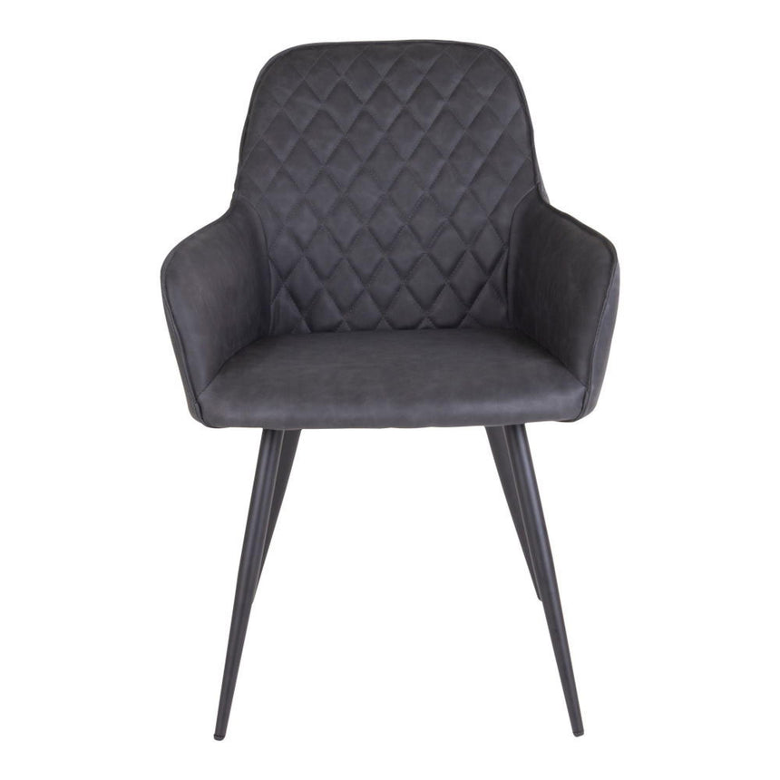 2 x Harbo Grey Faux Leather Dining Chair-2