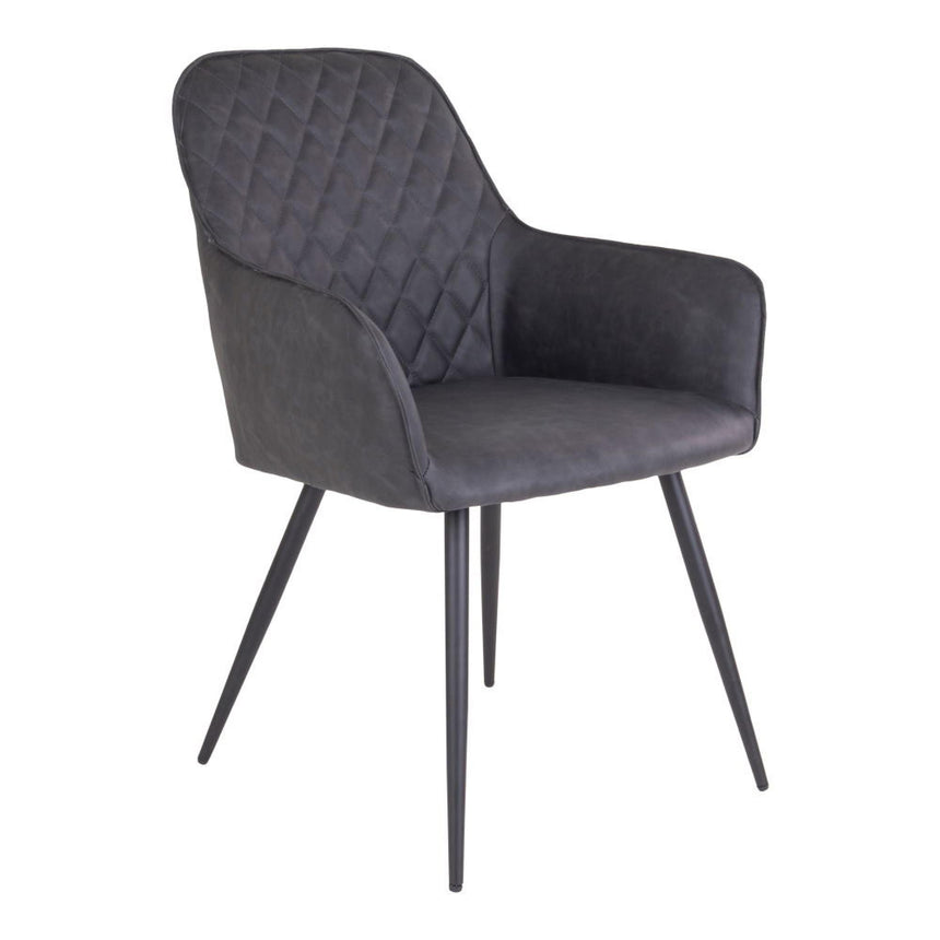 2 x Harbo Grey Faux Leather Dining Chair-3