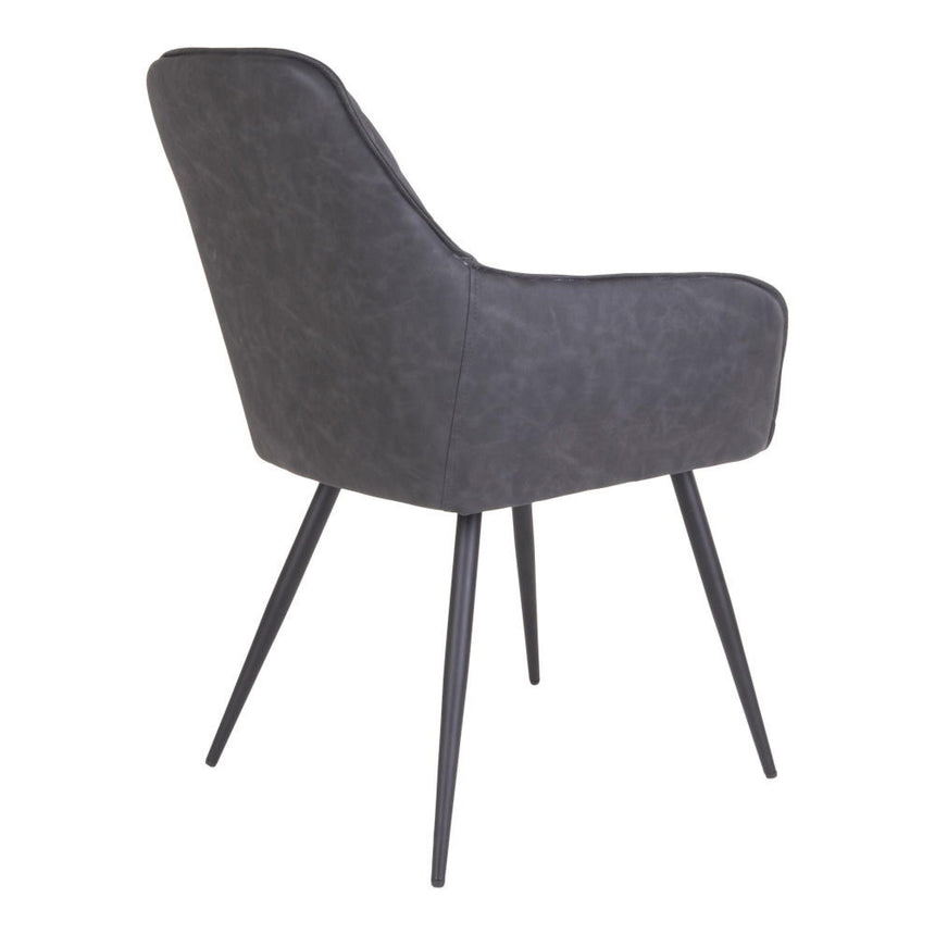 2 x Harbo Grey Faux Leather Dining Chair-4