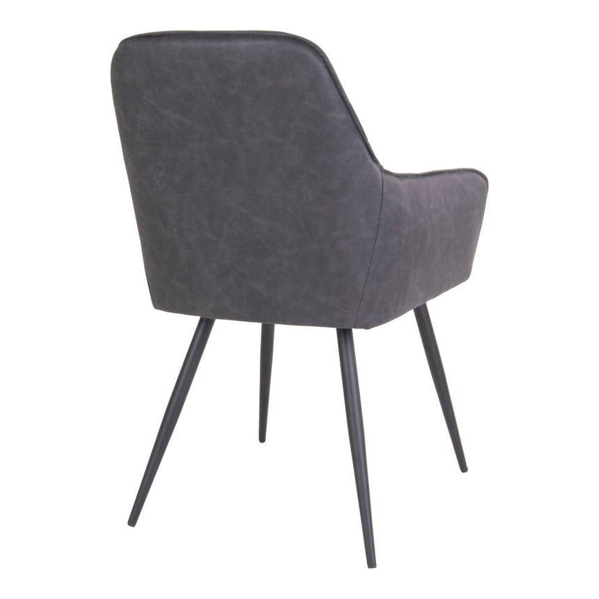 2 x Harbo Grey Faux Leather Dining Chair-5