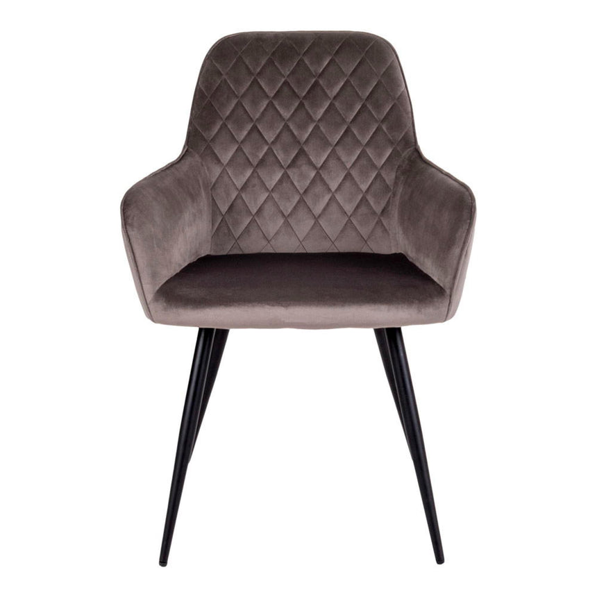 2 x Harbo Light Brown Velvet Fabric Dining Chair-2