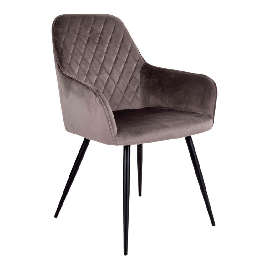 2 x Harbo Light Brown Velvet Fabric Dining Chair-3