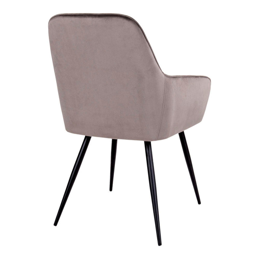 2 x Harbo Light Brown Velvet Fabric Dining Chair-5