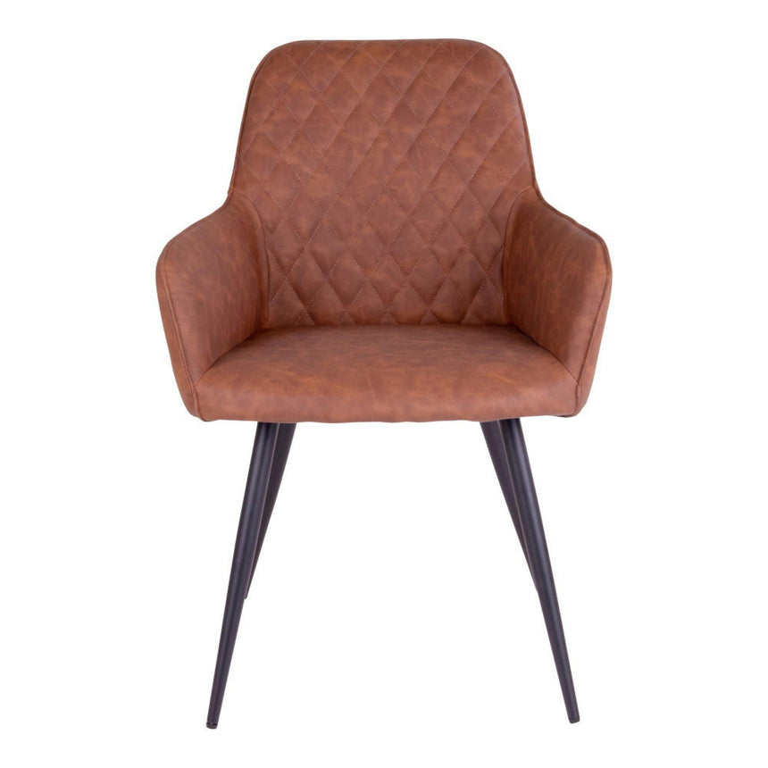 2 x Harbo Vintage Brown Faux Leather Dining Chair-2
