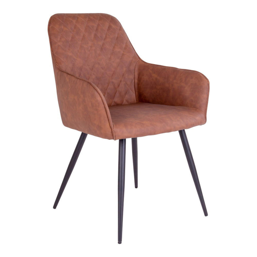 2 x Harbo Vintage Brown Faux Leather Dining Chair-3