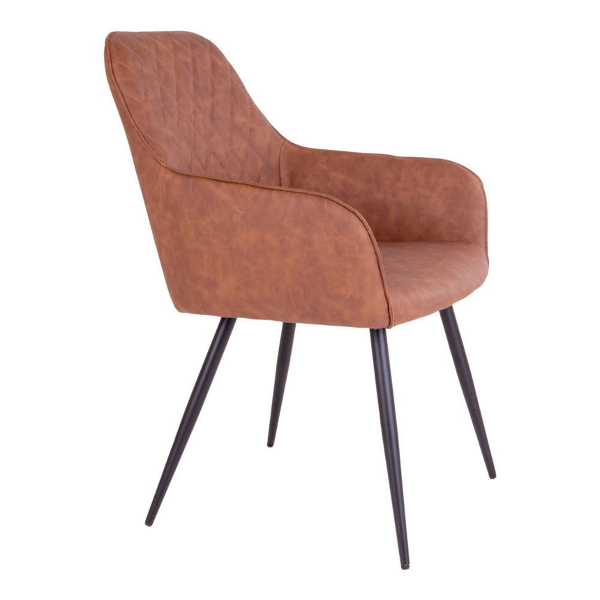 2 x Harbo Vintage Brown Faux Leather Dining Chair-4