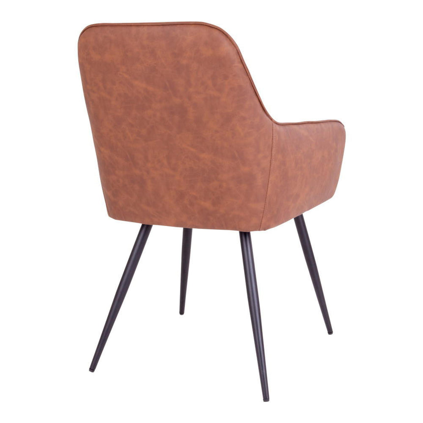 2 x Harbo Vintage Brown Faux Leather Dining Chair-5