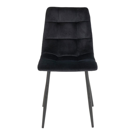 2 x Middelfart Black Velvet Fabric Dining Chair-2