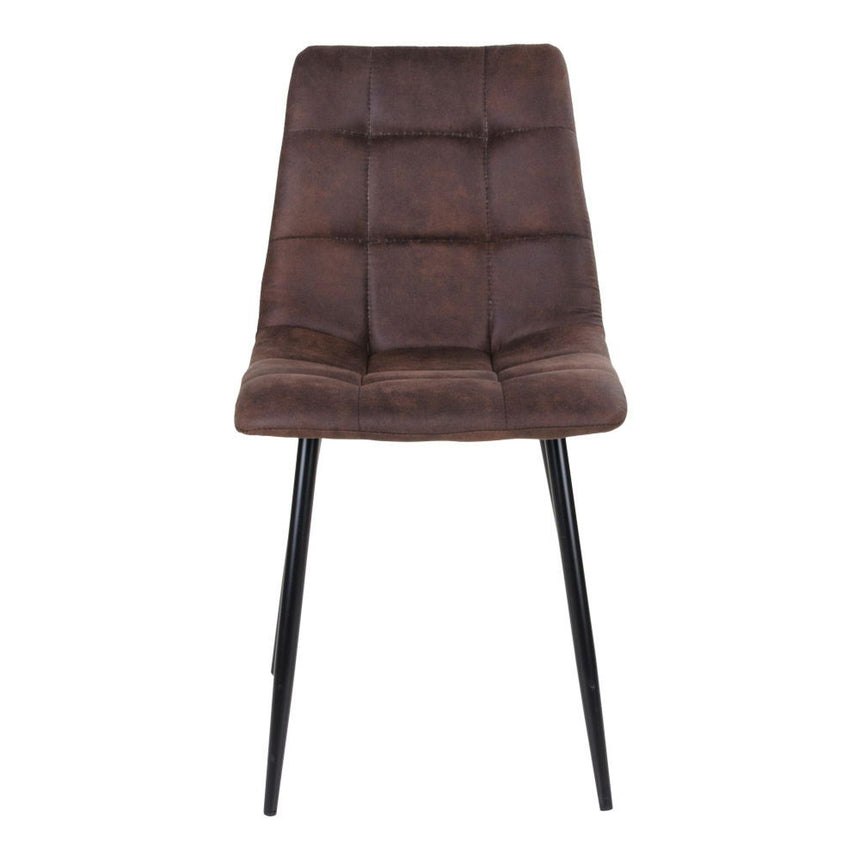 2 x Middelfart Dark Brown Fabric Dining Chair-2