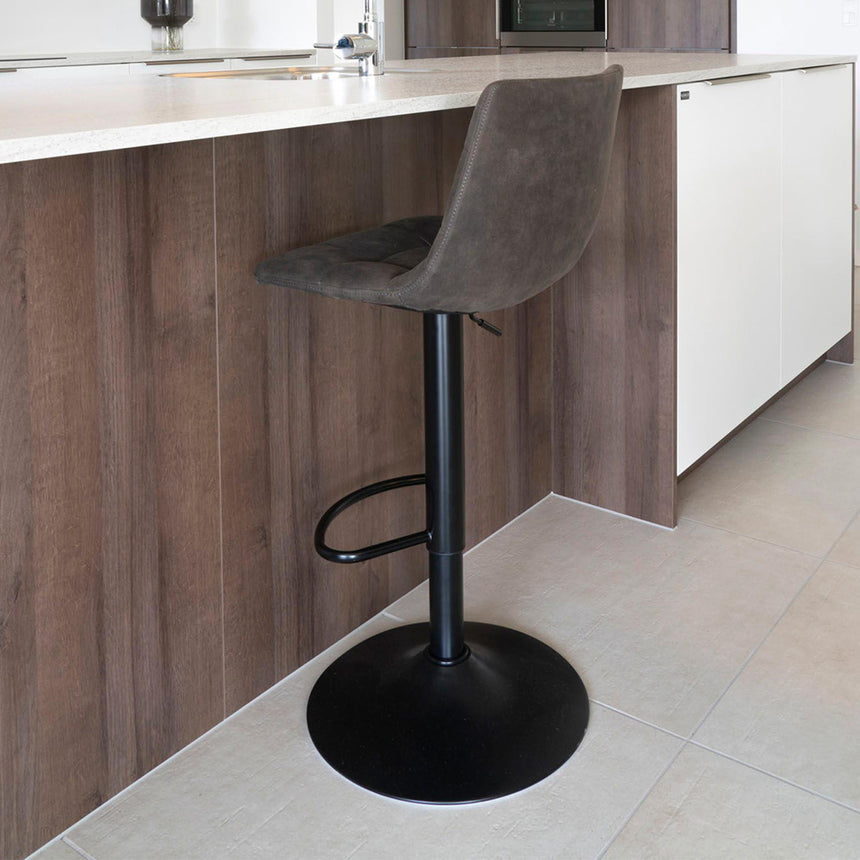 2 x Middelfart Dark Grey Fabric Barstool-6