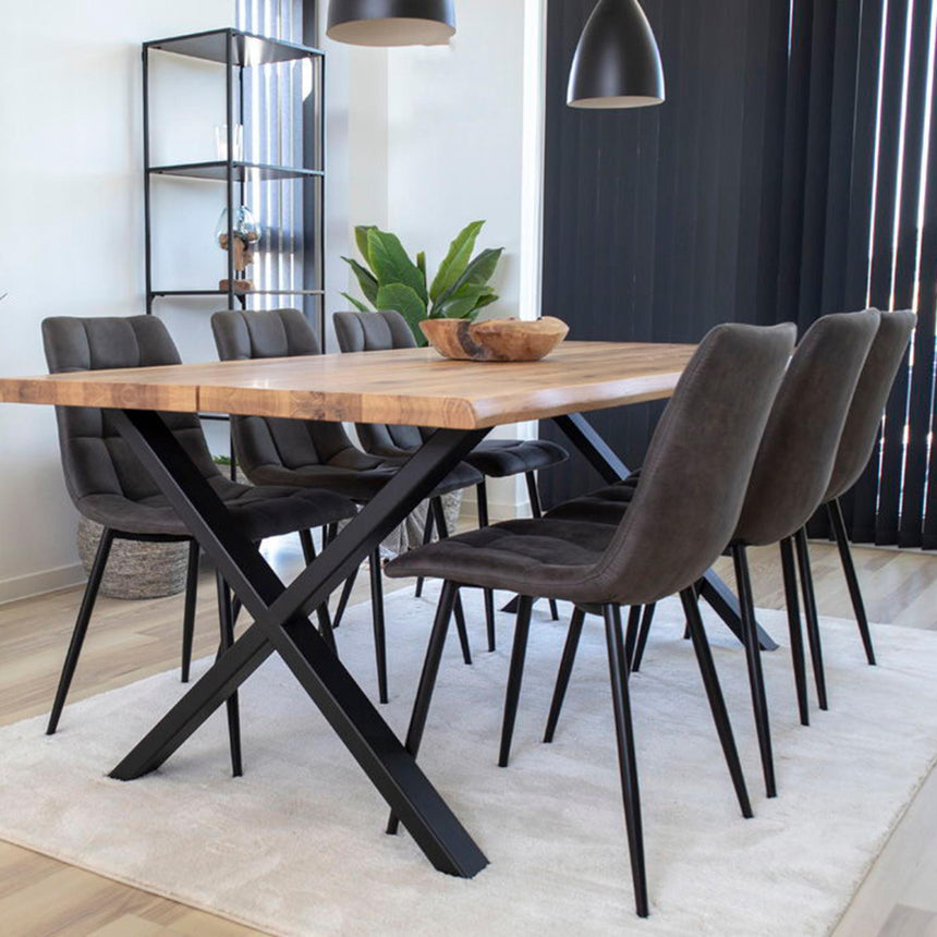 2 x Middelfart Dark Grey Fabric Dining Chair-7
