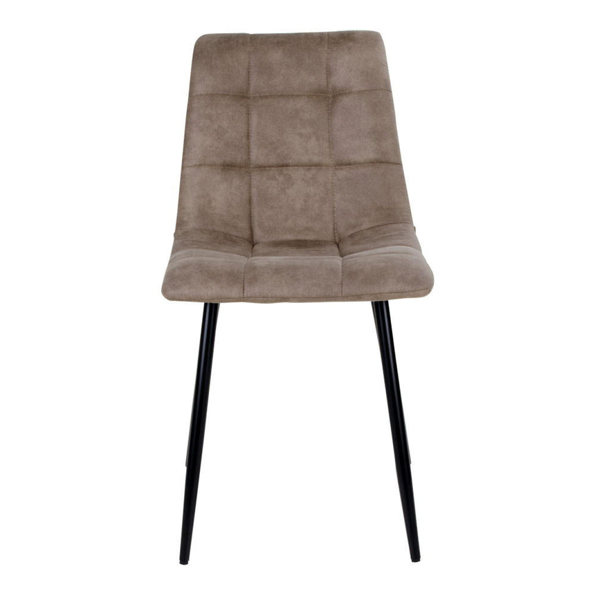 2 x Middelfart Light Brown Fabric Dining Chair-2