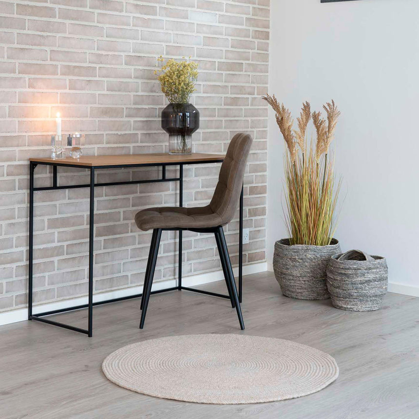 2 x Middelfart Light Brown Fabric Dining Chair-6