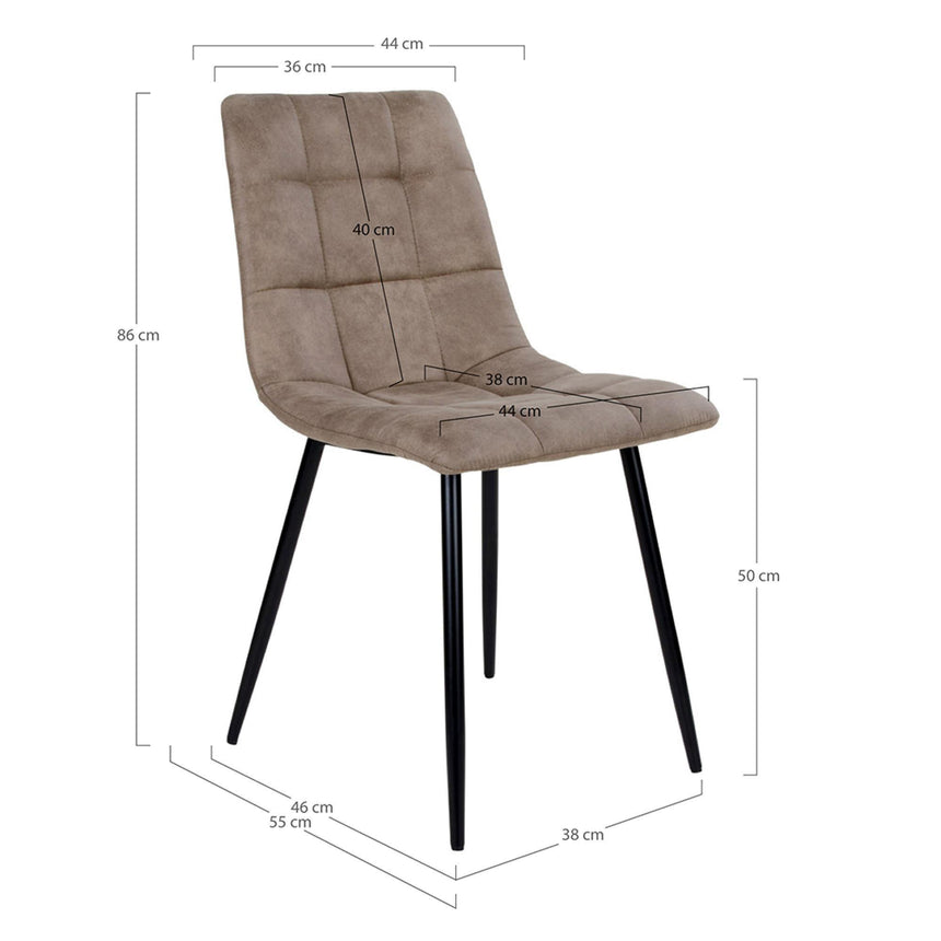 2 x Middelfart Light Brown Fabric Dining Chair-9