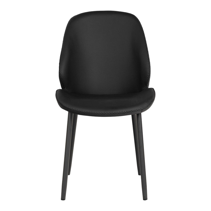2 x Monte Carlo Black Faux Leather Dining Chair-2