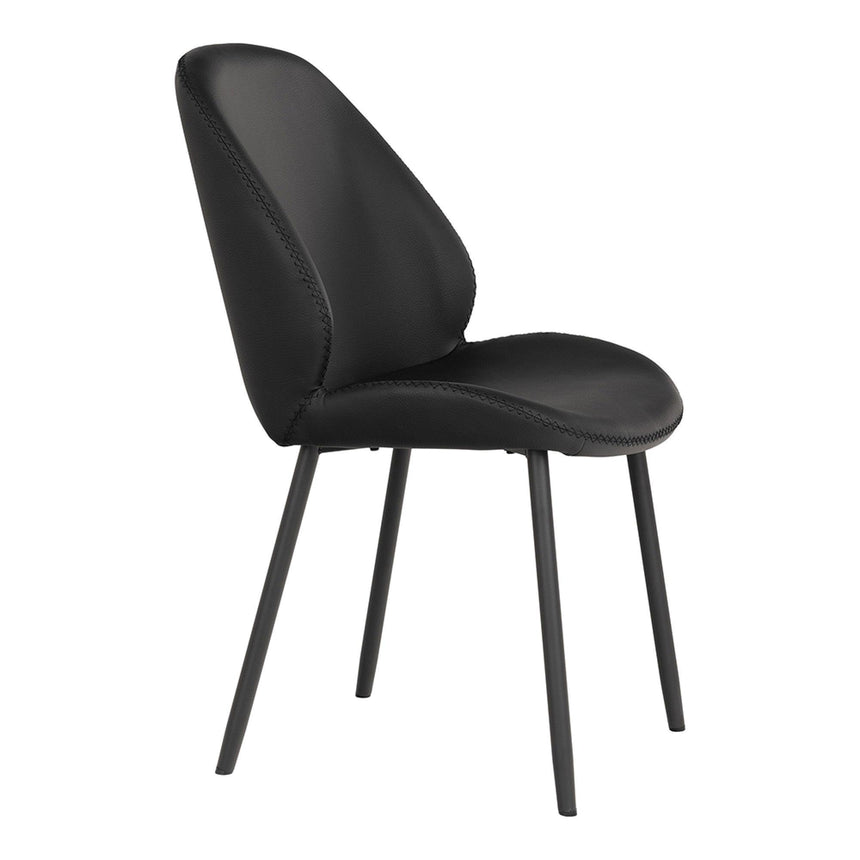 2 x Monte Carlo Black Faux Leather Dining Chair-3