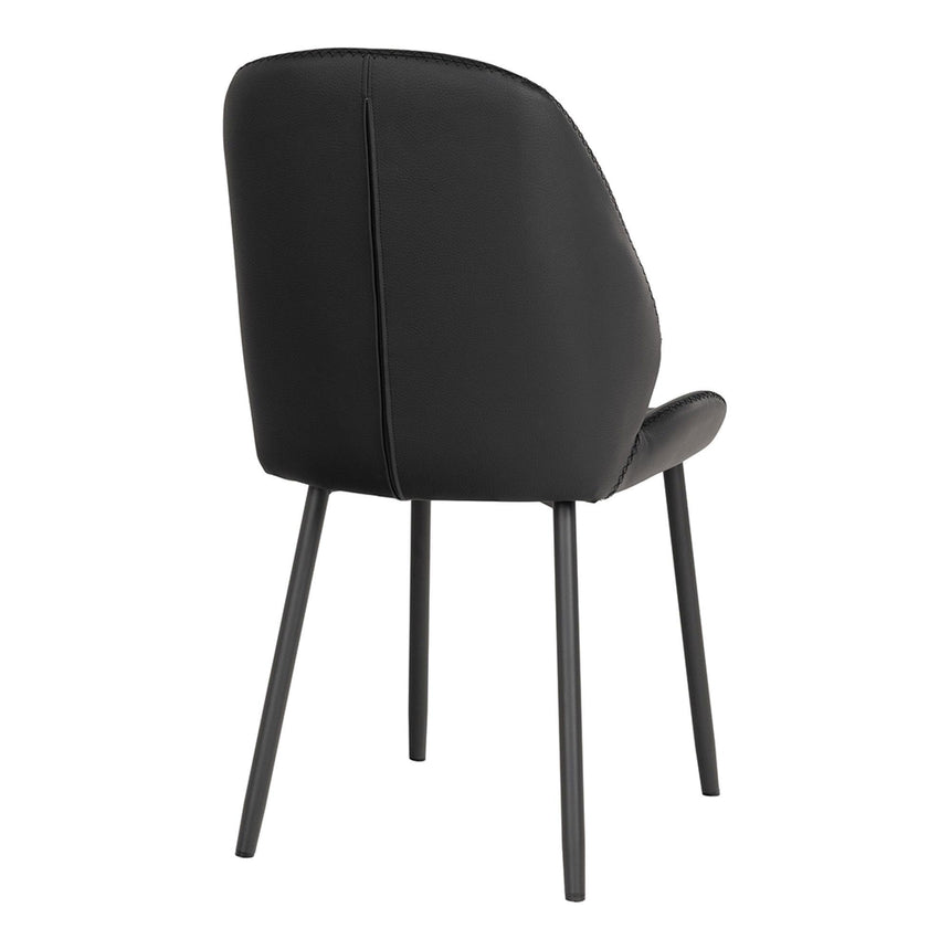 2 x Monte Carlo Black Faux Leather Dining Chair-4