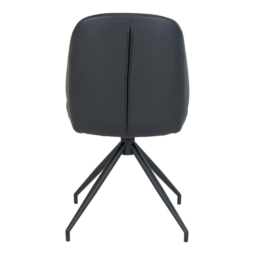 2 x Monte Carlo Black Faux Leather Swivel Dining Chair-6