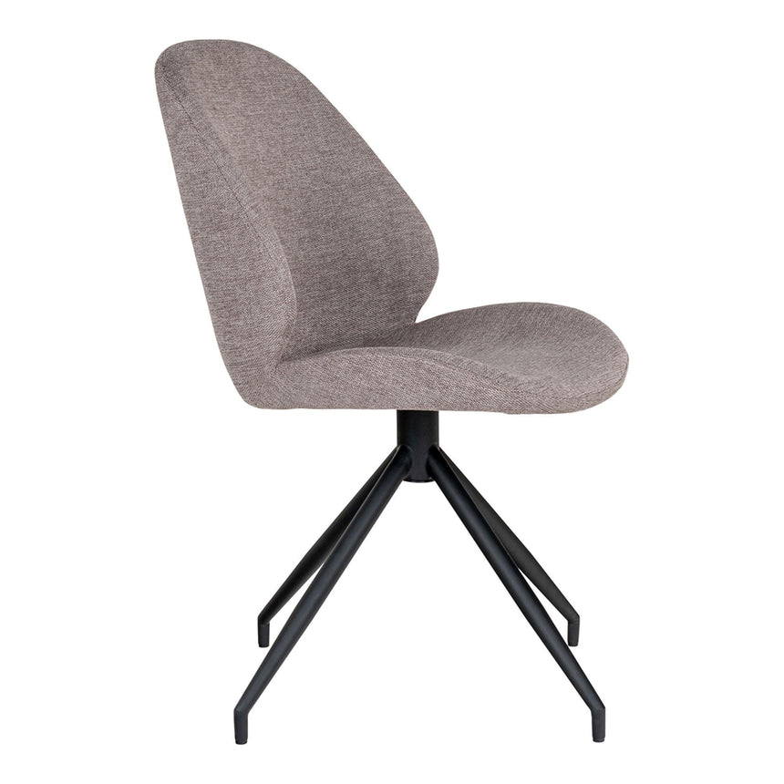 2 x Monte Carlo Stone Fabric Swivel Dining Chair-3