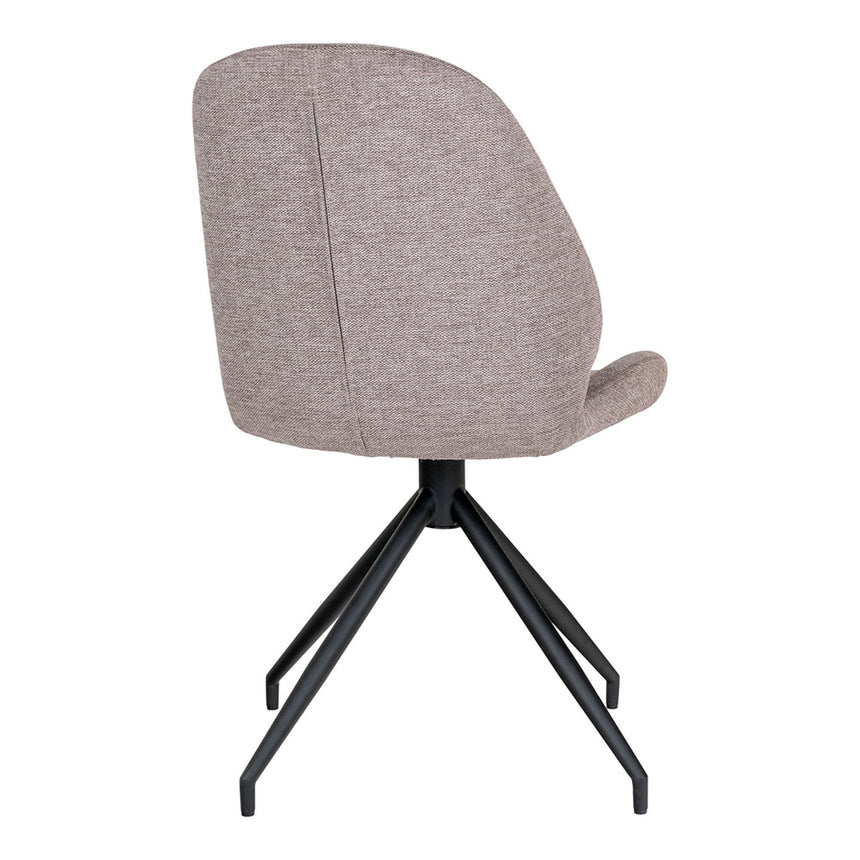 2 x Monte Carlo Stone Fabric Swivel Dining Chair-4