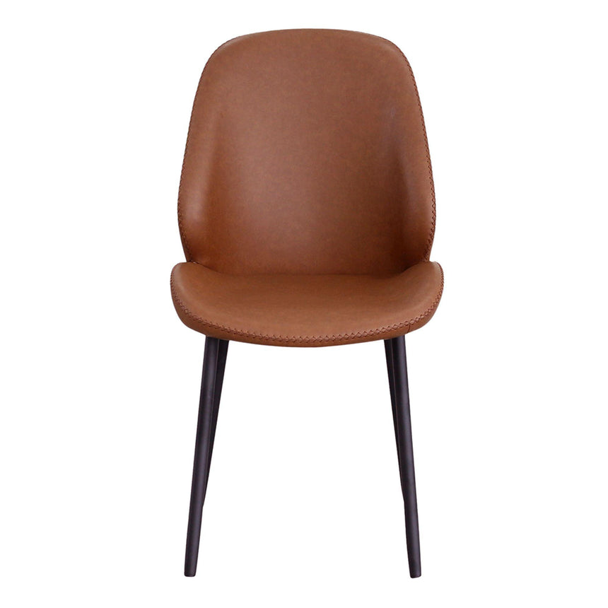 2 x Monte Carlo Vintage Brown Faux Leather Dining Chair-2