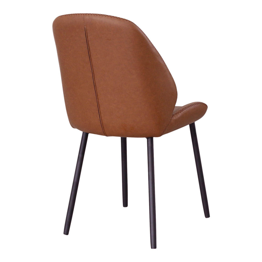 2 x Monte Carlo Vintage Brown Faux Leather Dining Chair-3