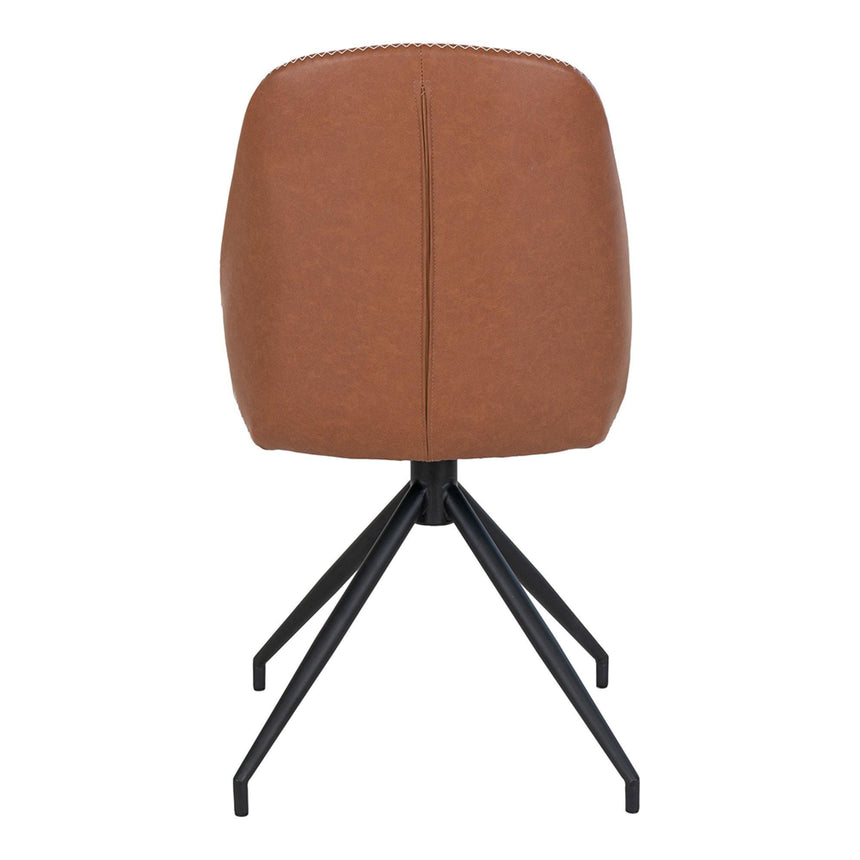 2 x Monte Carlo Vintage Brown Faux Leather Swivel Dining Chair-6