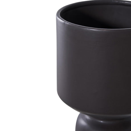 Black Ceramic Flowerpot-2