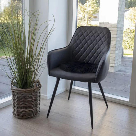 Artificial Black Round Seat Lambskin-2