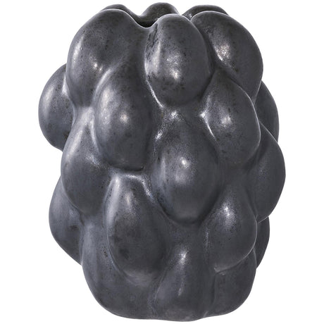 Grape Design Black Ceramic Vase-2