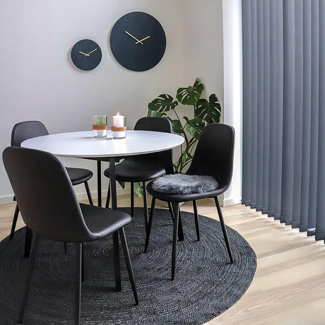 Grey Round Seat Real lambskin-2