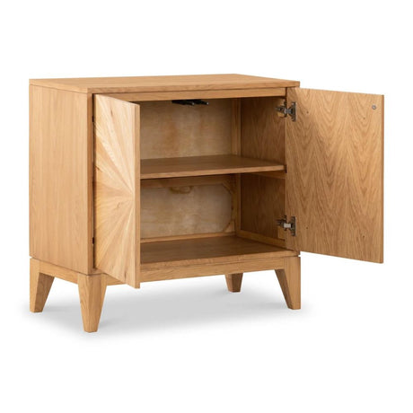 Viento Oak 2 Door Sunburst Small Sideboard - 80cm-2
