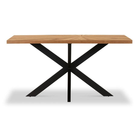 Viento Oak 6 Seater Sunburst Dining Table with Black Spider Legs - 150cm-2