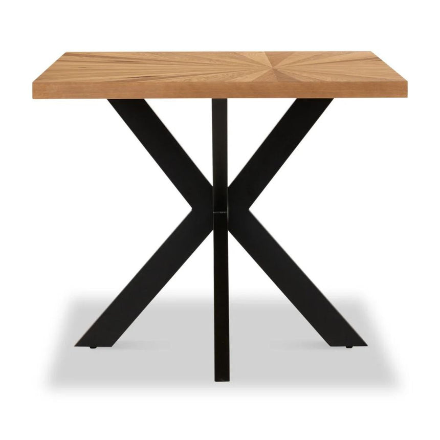 Viento Oak 6 Seater Sunburst Dining Table with Black Spider Legs - 150cm-3