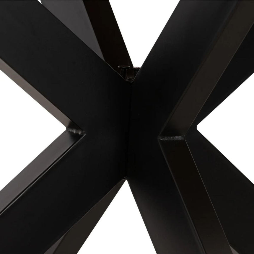Viento Oak 6 Seater Sunburst Dining Table with Black Spider Legs - 150cm-5
