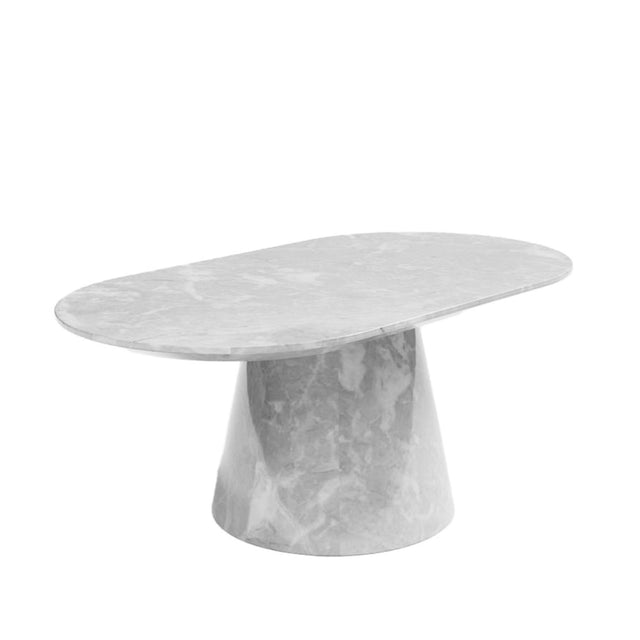 Carrera Armani Grey Engineered Marble Oval Coffee Table-2