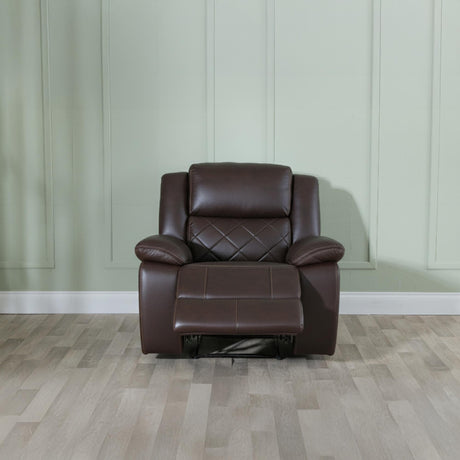 Bentley Brown Leather Recliner Armchair-2