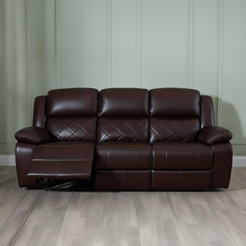 Bentley Brown Leather Recliner Sofa Set-5