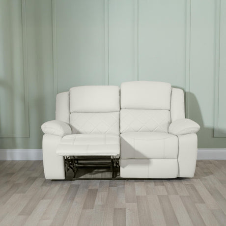Bentley Cream Leather 2 Seater Recliner Sofa-2