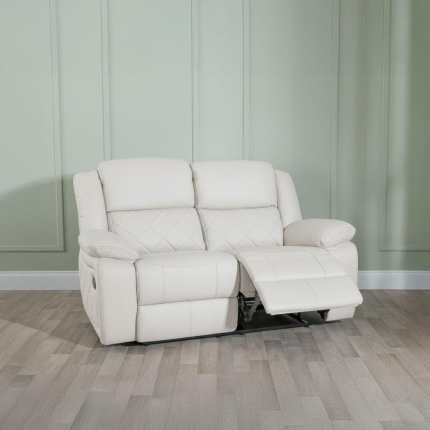 Bentley Cream Leather 2 Seater Recliner Sofa-3