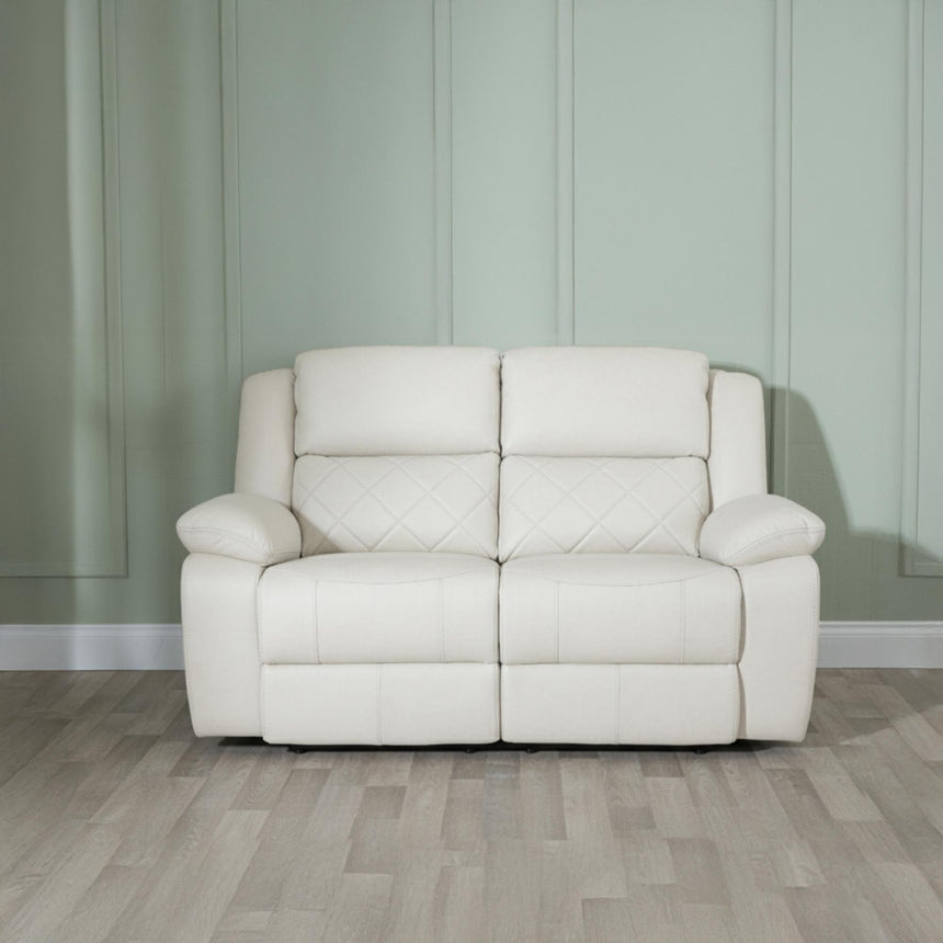 Bentley Cream Leather 2 Seater Recliner Sofa-6