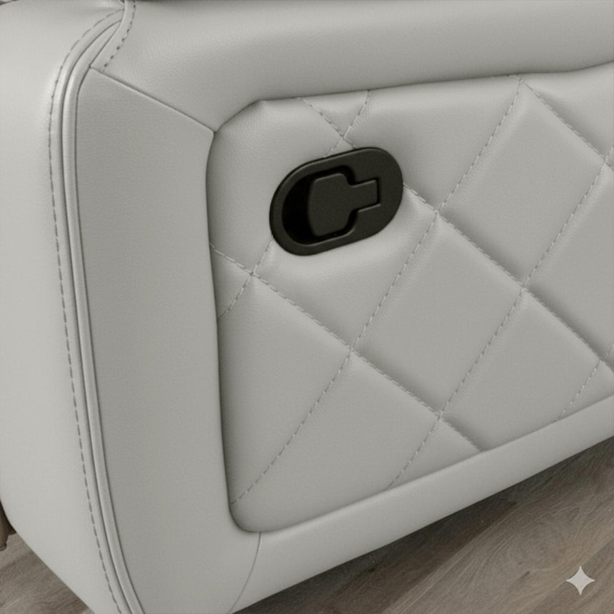 Bentley Cream Leather 2 Seater Recliner Sofa-6