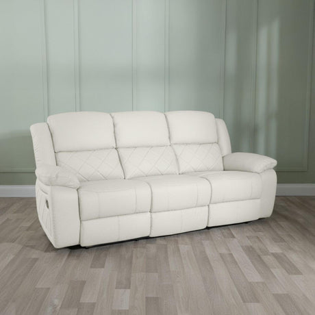 Bentley Cream Leather Recliner Sofa Set-2